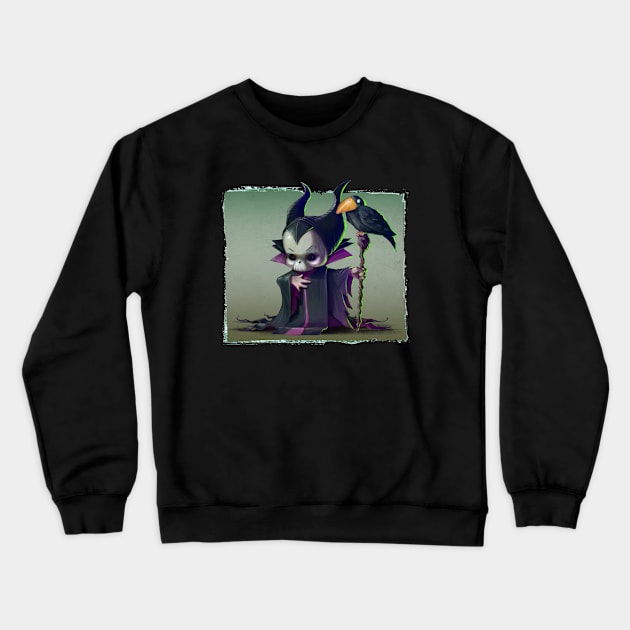 Cupcake Crossbones Maleficent Crewneck Sweatshirt by cucacb